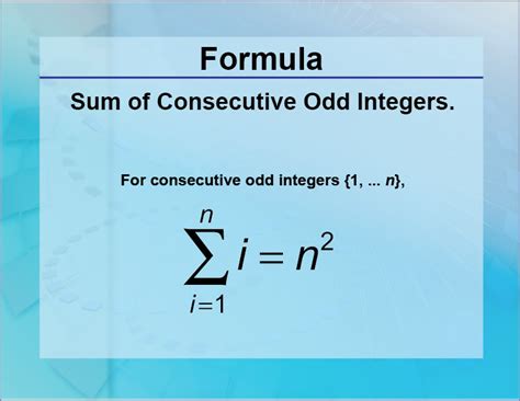 sum of n odd numbers formula|Sum of Odd Numbers (Sum of Consecutive Odd .